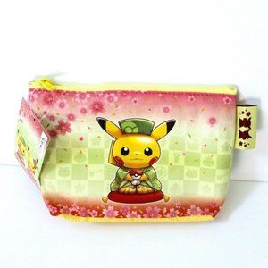 Pokemon Center Japan Pikachu Japanese Tea Ceremony Print Zip Pouch Case Bag